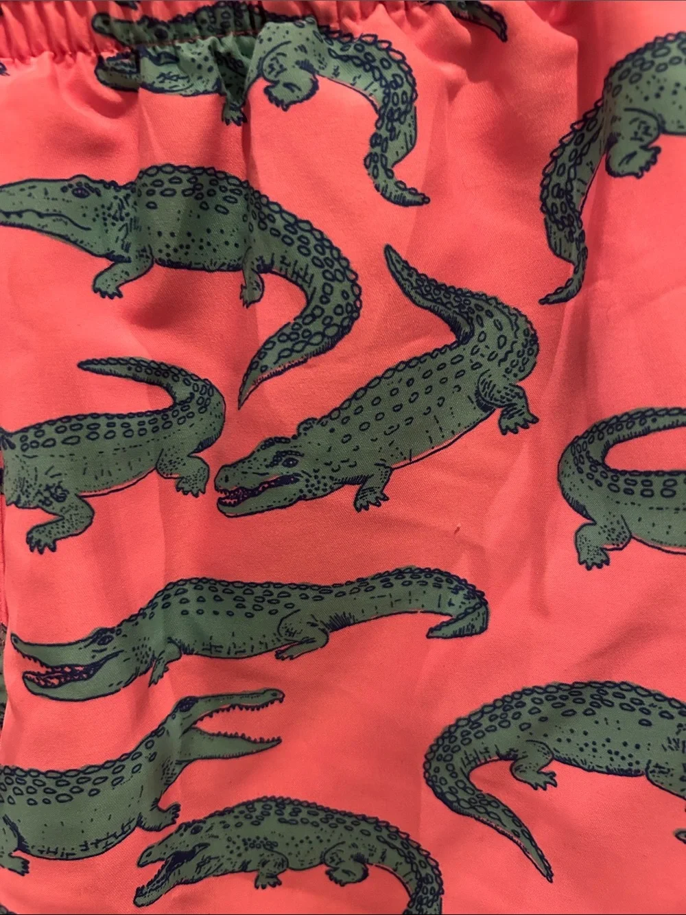 Chubbies Pink Swim Trunks with Teal Alligator Print